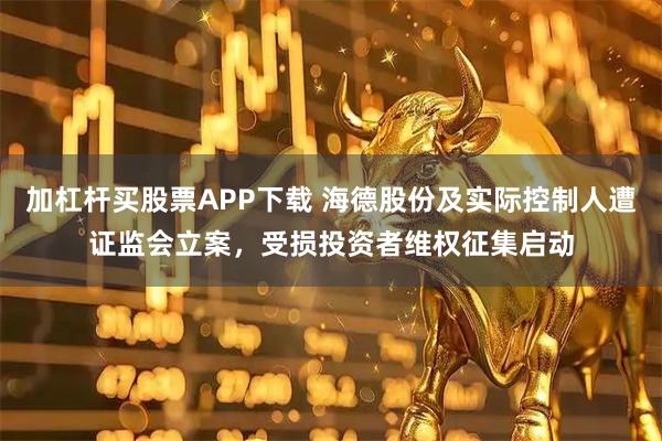 加杠杆买股票APP下载 海德股份及实际控制人遭证监会立案，受损投资者维权征集启动